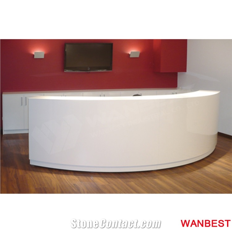 Luxury Artificial Marble Hotel Company Lobby Hall Round Reception Desk