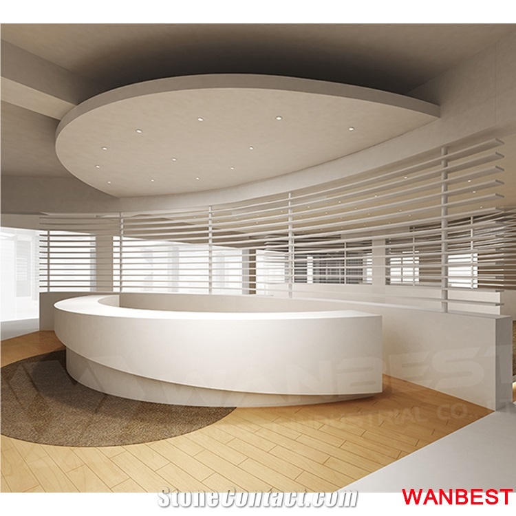 Luxury Artificial Marble Hotel Company Lobby Hall Round Reception Desk