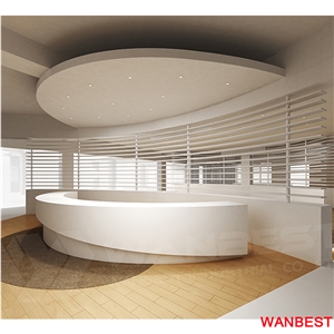Luxury Artificial Marble Hotel Company Lobby Hall Round Reception Desk