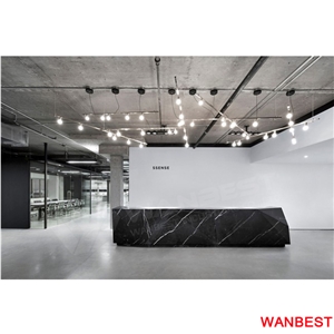Luxury Artificial Marble Led Company Spa Lobby Reception Desk Design