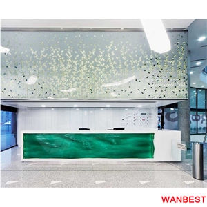 Luxury Artificial Marble Led Company Spa Lobby Reception Desk Design
