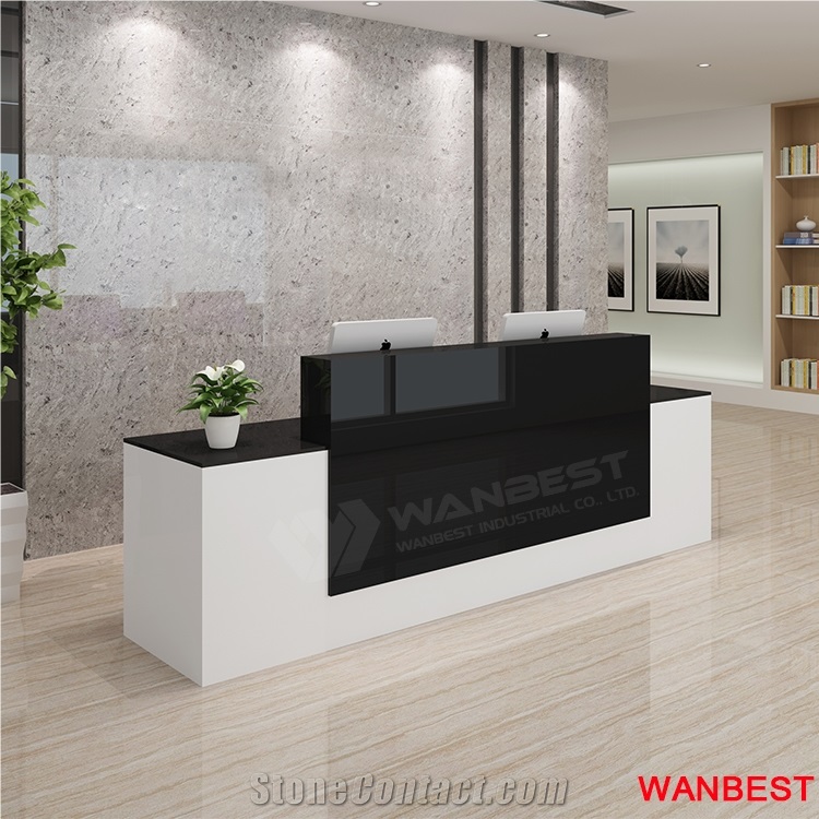 Luxury Artificial Marble Led Company Spa Lobby Reception Desk Design