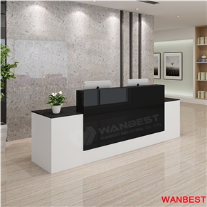 Luxury Artificial Marble Led Company Spa Lobby Reception Desk Design