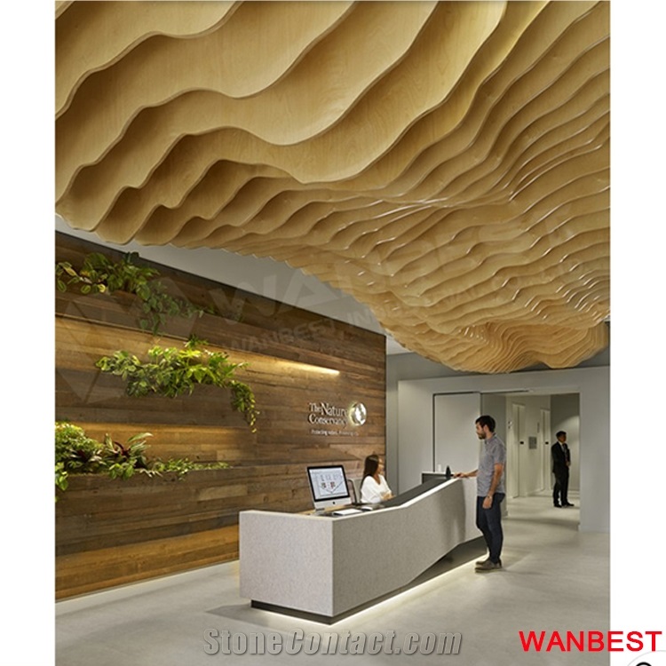 Luxury Artificial Marble Led Company Spa Lobby Reception Desk Design
