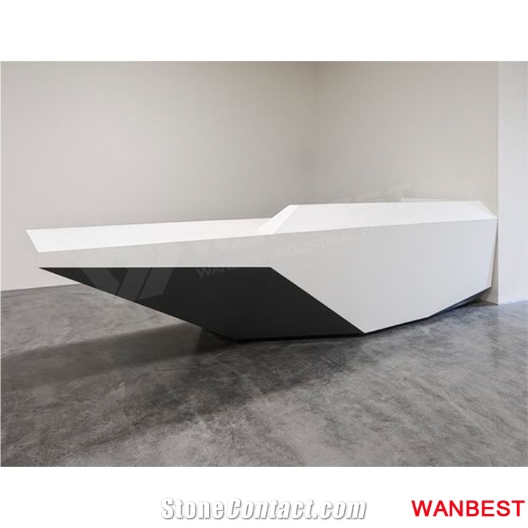 New Design Acrylic Curved Office Nail Salon Clinic Reception Desk