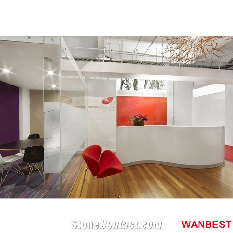 New Design Acrylic Curved Office Nail Salon Clinic Reception Desk