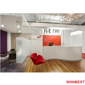 New Design Acrylic Curved Office Nail Salon Clinic Reception Desk