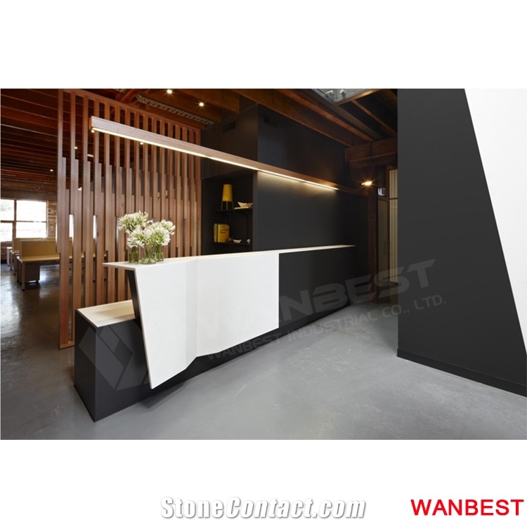 New Design Acrylic Curved Office Nail Salon Clinic Reception Desk