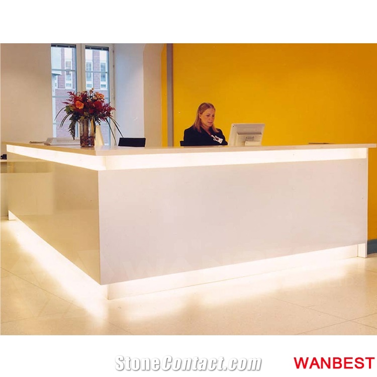 Simple Design Acrylic Led Salon Hotel Clinic Reception Desk