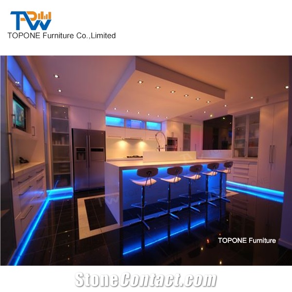 Artificial Marble Stone Customized Led Bar Counter Tops Design, Interior Stone Acrylic Solid Surface Led Bar Counter Design Tops Oem Design Furniture