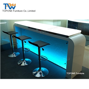 Artificial Marble Stone Simple Design Home Bar Counter Tops, Interior Stone Acrylic Solid Surface Home Led Modern Bar Counter Tops Desk Stone Factory