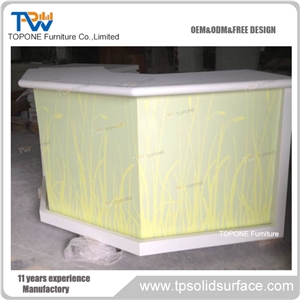 Artificial Marble Stone Simple Design Home Bar Counter Tops, Interior Stone Acrylic Solid Surface Home Led Modern Bar Counter Tops Desk Stone Factory