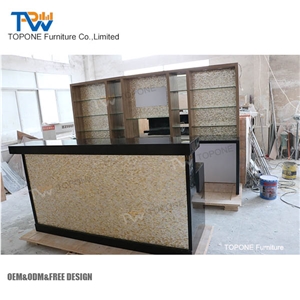 Black Artificial Marble Stone Led Lighted Night Club Bar Counter Tops