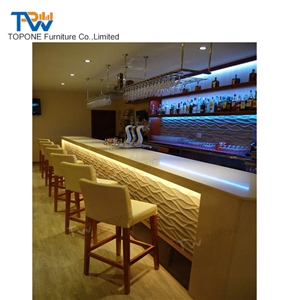 Black Artificial Marble Stone Led Lighted Night Club Bar Counter Tops