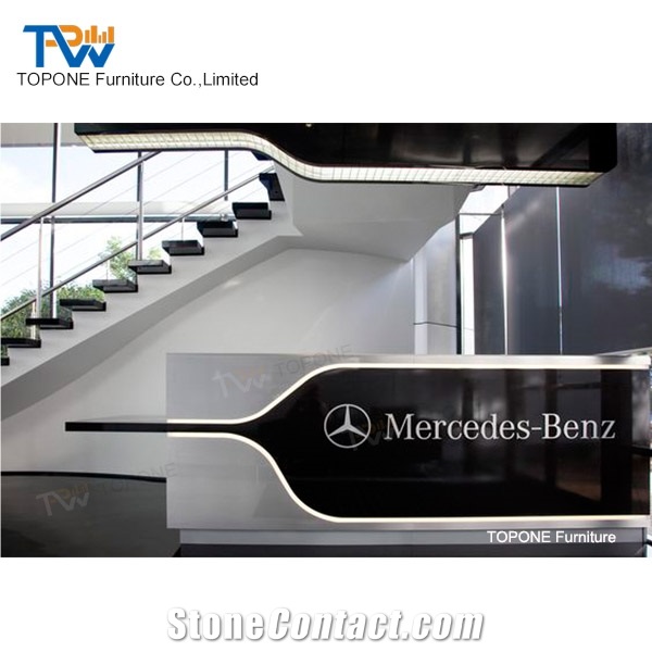 China Factory Office Furniture Acrylic Solid Surface White Reception Counter Tops, Interior Stone Acrylic Solid Surface Office Reception Counter Desk