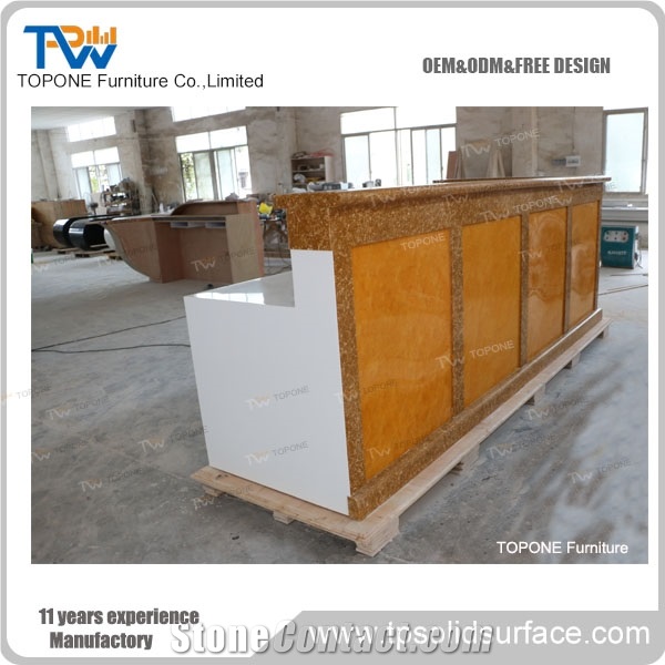 China Factory Office Furniture Acrylic Solid Surface White Reception Counter Tops, Interior Stone Acrylic Solid Surface Office Reception Counter Desk