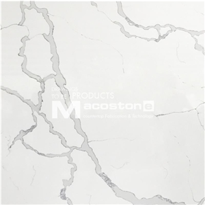 Engineered Calacatta Quartz Stone Slab with Natural Veins