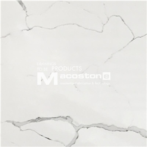 Engineered Calacatta Quartz Stone Slab with Natural Veins