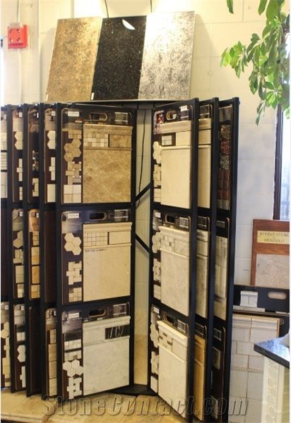 Mosaic Display Stand Rack with Sample Board Showroom Fair Store