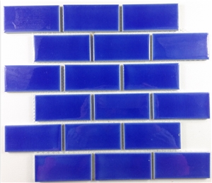 Random Brick Blue Swimming Pool Mosaic Tile