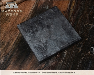 Angola Brown Square Ashtray, Black,Brown,Granite, Honed