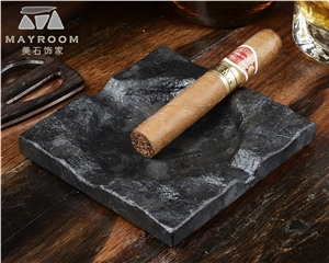 Angola Brown Square Ashtray, Black,Brown,Granite, Honed