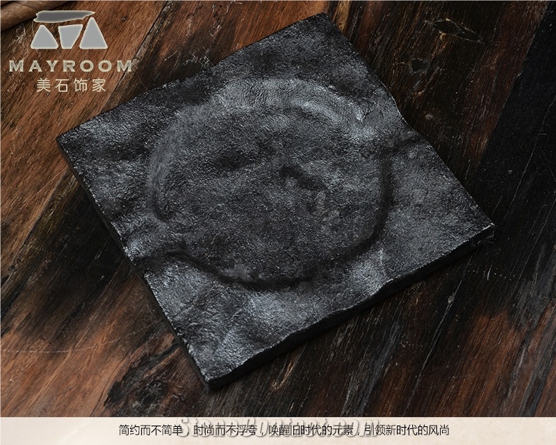 Angola Brown Square Ashtray, Black,Brown,Granite, Honed