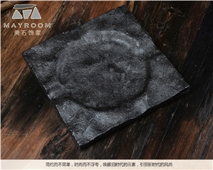 Angola Brown Square Ashtray, Black,Brown,Granite, Honed