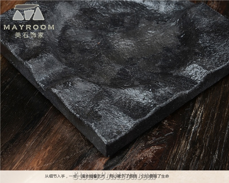Angola Brown Square Ashtray, Black,Brown,Granite, Honed