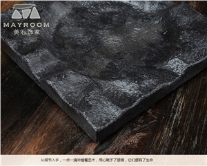 Angola Brown Square Ashtray, Black,Brown,Granite, Honed