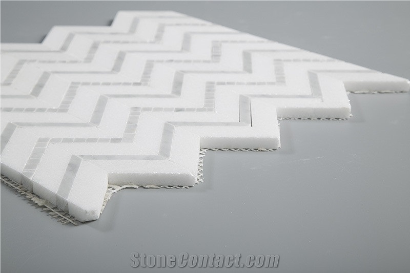 Carrara White Mosaic Polished,White Marble Mosaic Pattern,Professional Mosaic Factory,Mosaic Manufacturer