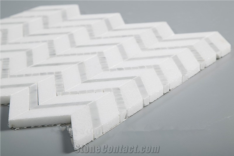 Carrara White Mosaic Polished,White Marble Mosaic Pattern,Professional Mosaic Factory,Mosaic Manufacturer