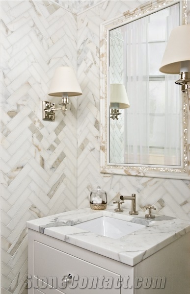 Calacatta Carrara White Marble Bathroom Top,Vanity Top Customzied