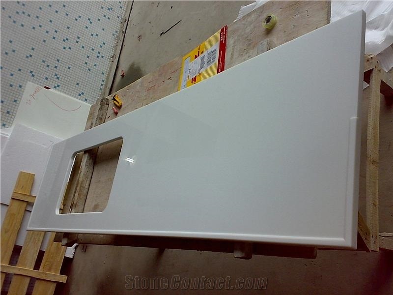 Pure White Crystallized Stone Slab,Nano Glass Panel Tile Factory Price