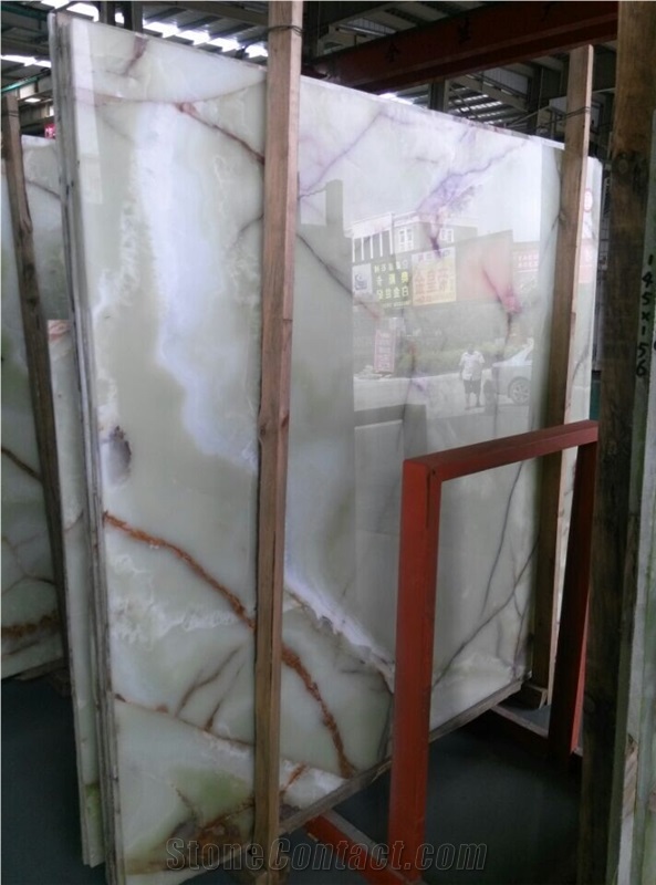 White Jade, Light Green Onyx,Wall and Floor Covering Tiles,French Pattern
