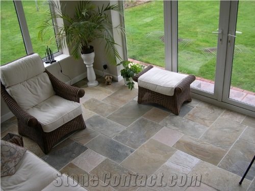 Kota Brown Limestone Pattern Flooring Tiles