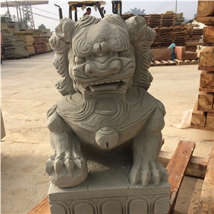 Chinese Hand Carved Sandstone Lion Statue for Sale Customer Size