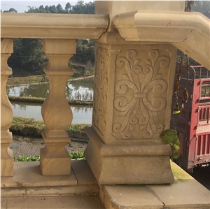 Sichuan Natural Sandstone Yellow Balustrades Stone Supplier