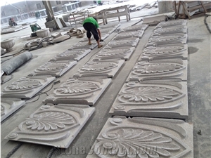 3d Cnc Beige Marble Flower Screen,Flower Window Wall Relief