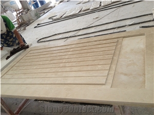3d Cnc Beige Marble Flower Screen,Flower Window Wall Relief