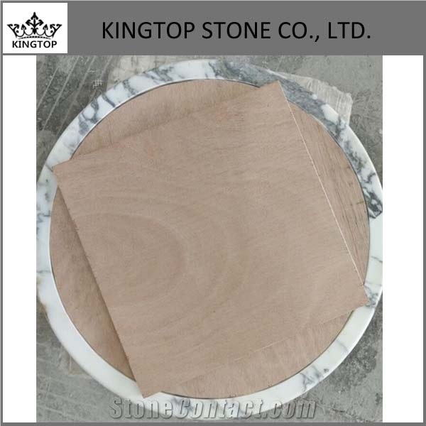 Italy Arabescato White Marble Round and Square Table Top with Plywood