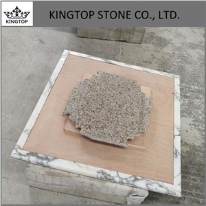 Italy Arabescato White Marble Round and Square Table Top with Plywood