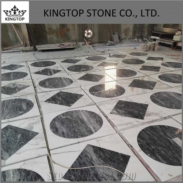 New Bardiglio Cnc Waterjet Medalllion for Floor Tile for Hotel Project