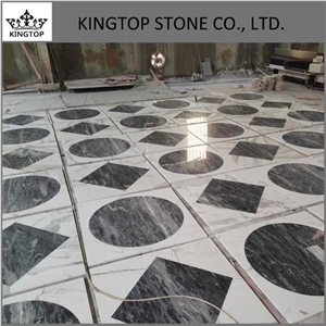 New Bardiglio Cnc Waterjet Medalllion for Floor Tile for Hotel Project