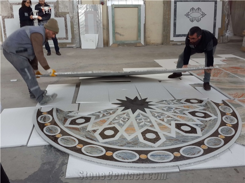 Natural Lamina Stone Honeycomb Medallion Panels
