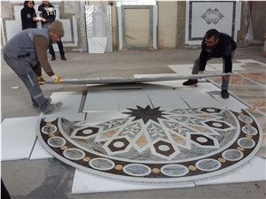 Natural Lamina Stone Honeycomb Medallion Panels