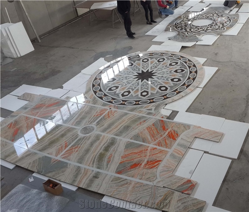 Natural Lamina Stone Honeycomb Medallion Panels