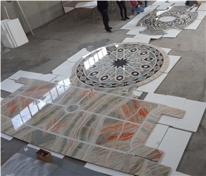 Natural Lamina Stone Honeycomb Medallion Panels
