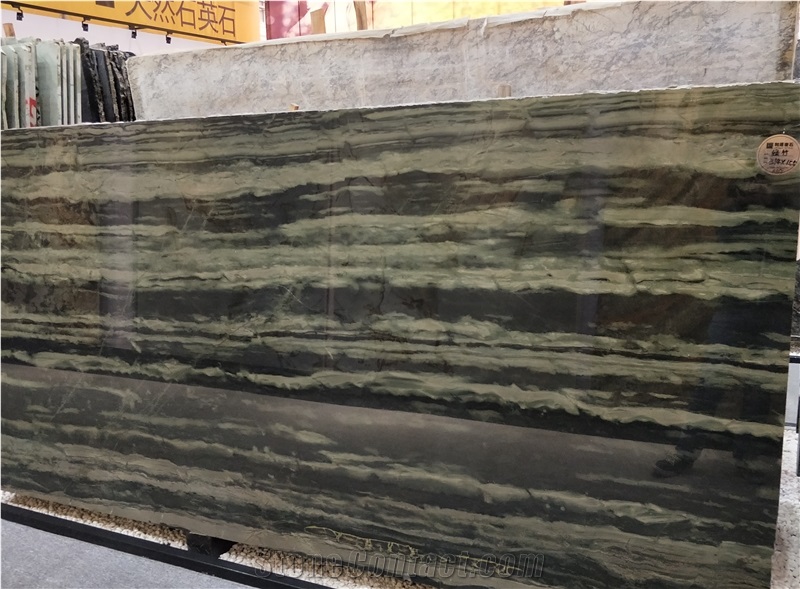 Brazil Green Verde Bamboo Quartzite Slab