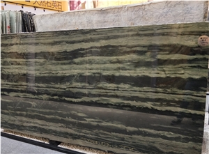 Brazil Green Verde Bamboo Quartzite Slab